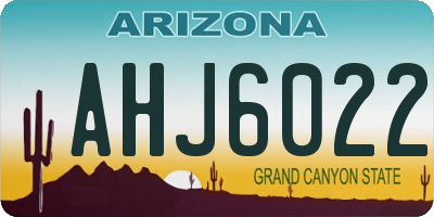 AZ license plate AHJ6022