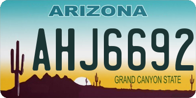 AZ license plate AHJ6692