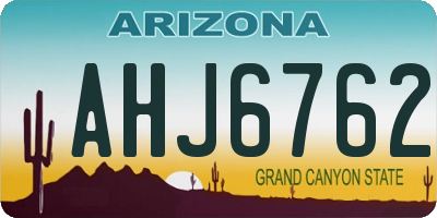 AZ license plate AHJ6762