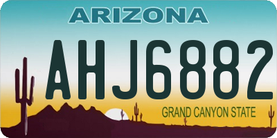 AZ license plate AHJ6882