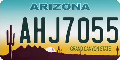 AZ license plate AHJ7055