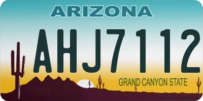 AZ license plate AHJ7112