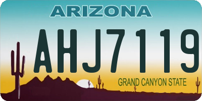 AZ license plate AHJ7119