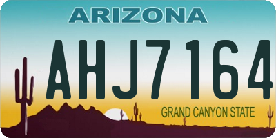 AZ license plate AHJ7164