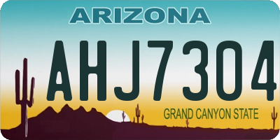 AZ license plate AHJ7304