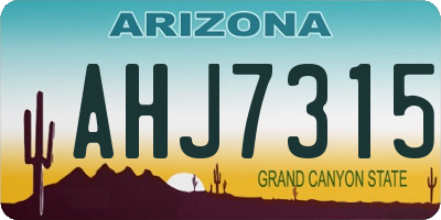 AZ license plate AHJ7315