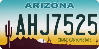 AZ license plate AHJ7525