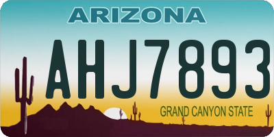 AZ license plate AHJ7893
