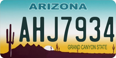 AZ license plate AHJ7934