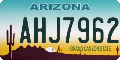 AZ license plate AHJ7962