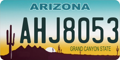 AZ license plate AHJ8053