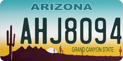 AZ license plate AHJ8094