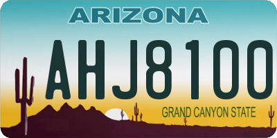 AZ license plate AHJ8100