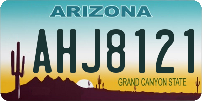 AZ license plate AHJ8121