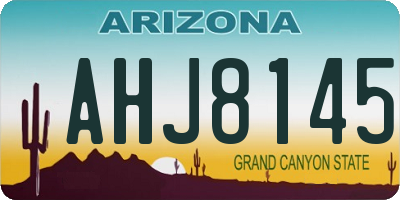 AZ license plate AHJ8145