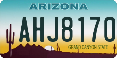 AZ license plate AHJ8170