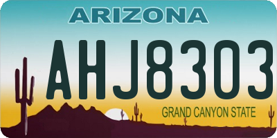 AZ license plate AHJ8303