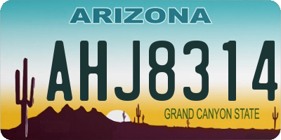 AZ license plate AHJ8314