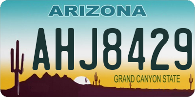 AZ license plate AHJ8429