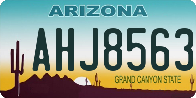 AZ license plate AHJ8563