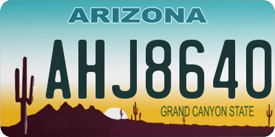 AZ license plate AHJ8640