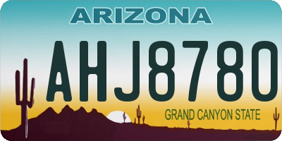 AZ license plate AHJ8780