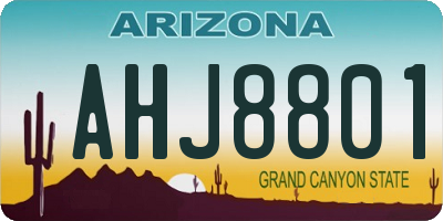 AZ license plate AHJ8801