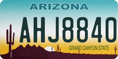 AZ license plate AHJ8840