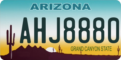 AZ license plate AHJ8880
