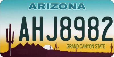 AZ license plate AHJ8982