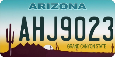 AZ license plate AHJ9023