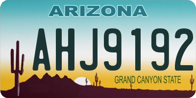 AZ license plate AHJ9192