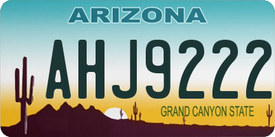 AZ license plate AHJ9222