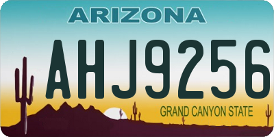 AZ license plate AHJ9256