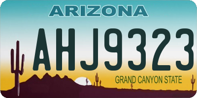 AZ license plate AHJ9323