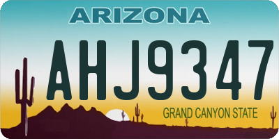 AZ license plate AHJ9347