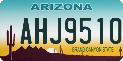 AZ license plate AHJ9510