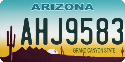 AZ license plate AHJ9583