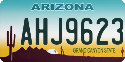 AZ license plate AHJ9623