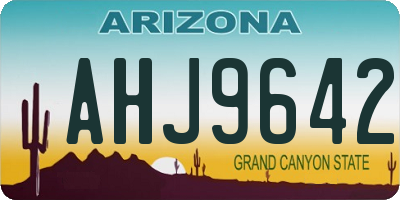 AZ license plate AHJ9642