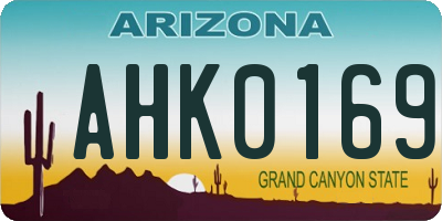 AZ license plate AHK0169