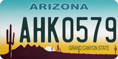 AZ license plate AHK0579