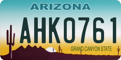 AZ license plate AHK0761
