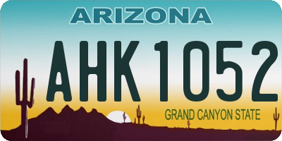 AZ license plate AHK1052