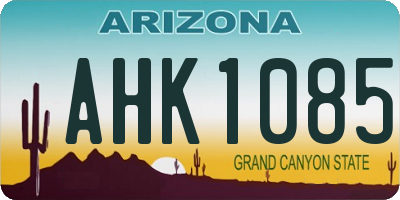 AZ license plate AHK1085