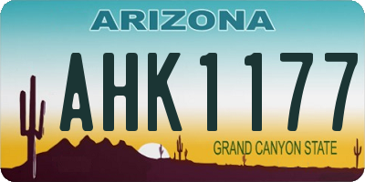 AZ license plate AHK1177