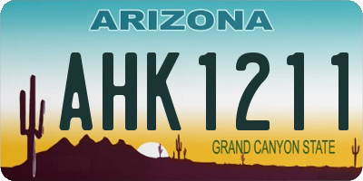 AZ license plate AHK1211