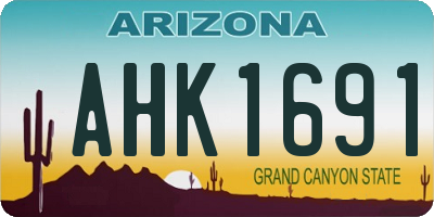 AZ license plate AHK1691