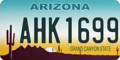 AZ license plate AHK1699