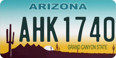 AZ license plate AHK1740